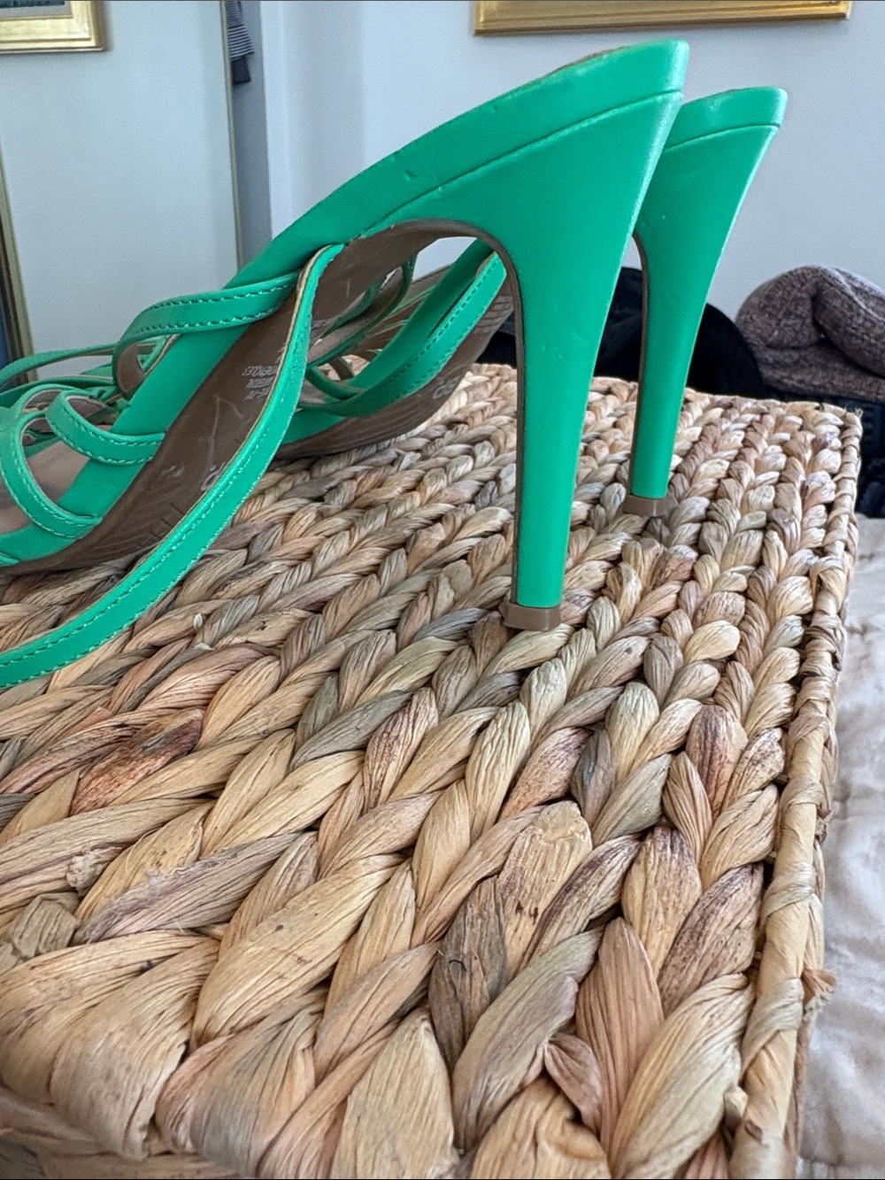 bp Bright Green Strappy Lace-Up Heels - Picture 2 of 3
